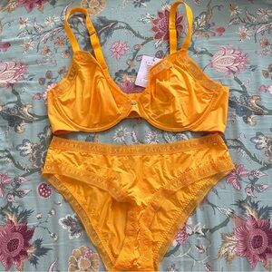 Gold Bra and Panty Set